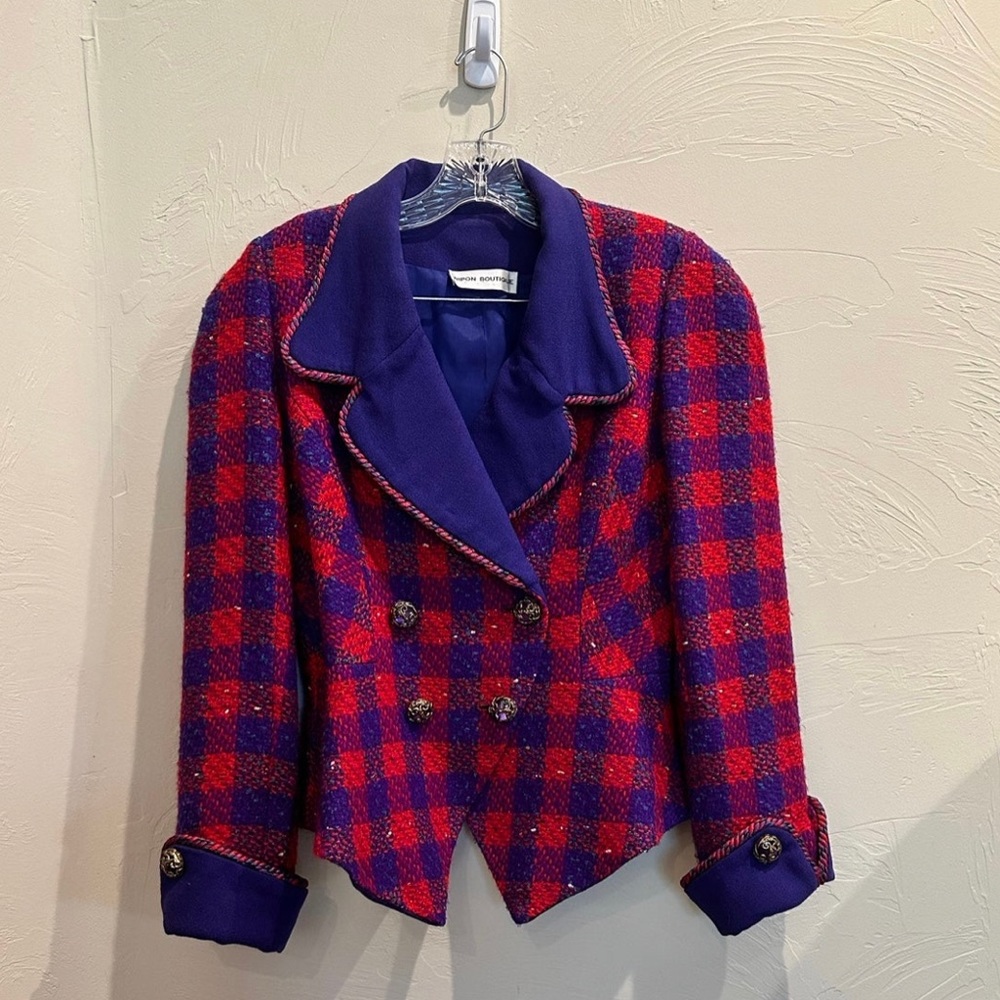 Vintage Nipon Boutique Tweed Knit Blazer + Skirt Set